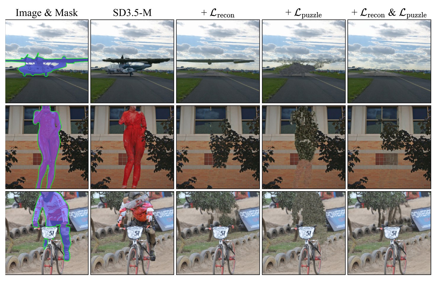 Visualization of reconstruction and puzzle loss components in BRSA
